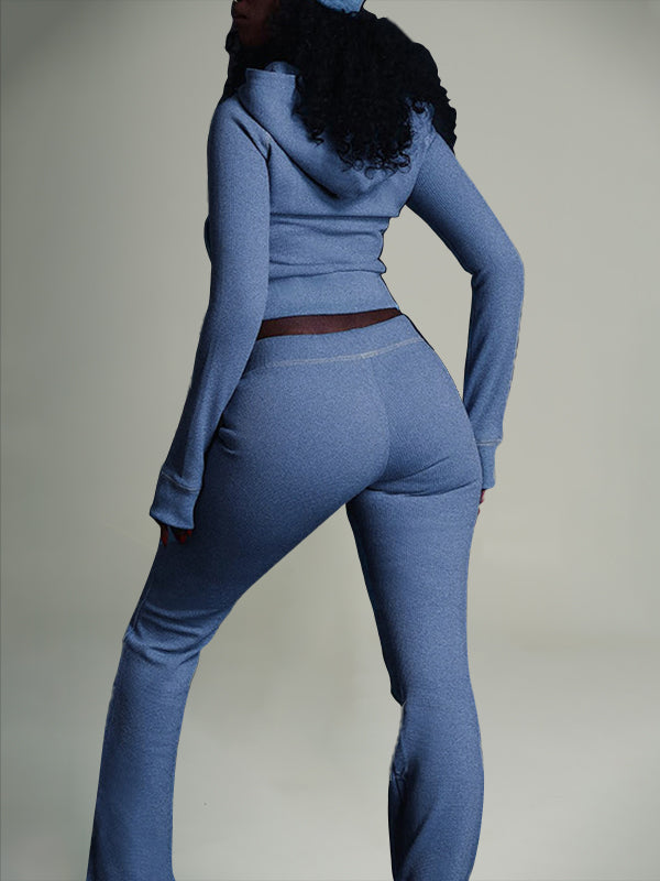 Zip-Front Hoodie & Pants Set