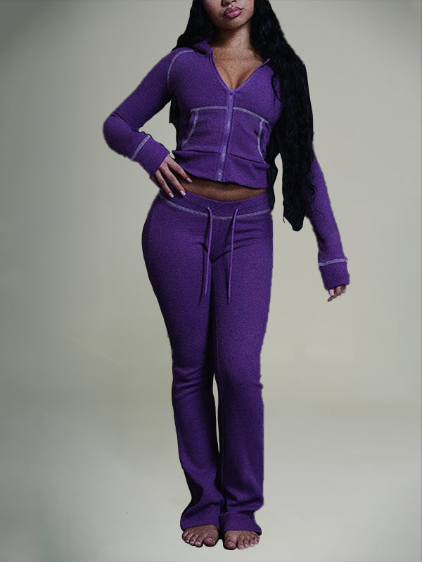 Zip-Front Hoodie &amp; Pants Set