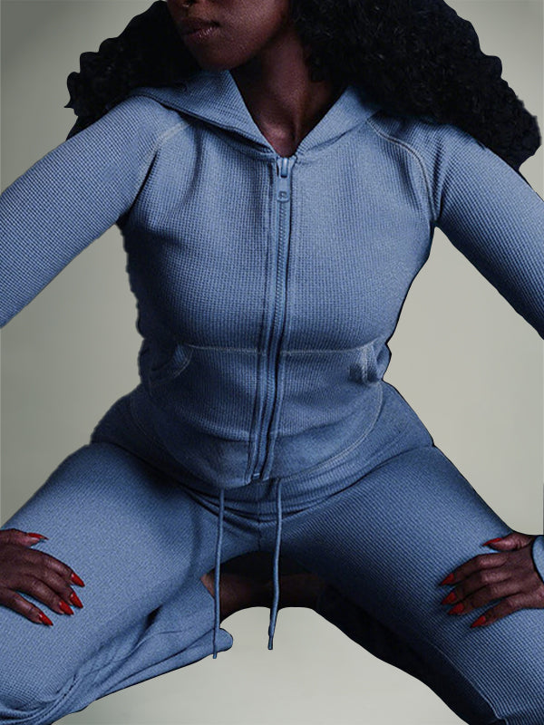 Zip-Front Hoodie & Pants Set