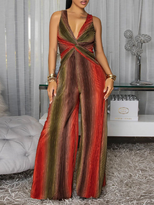 Printed Sleeveless Jumpsuit