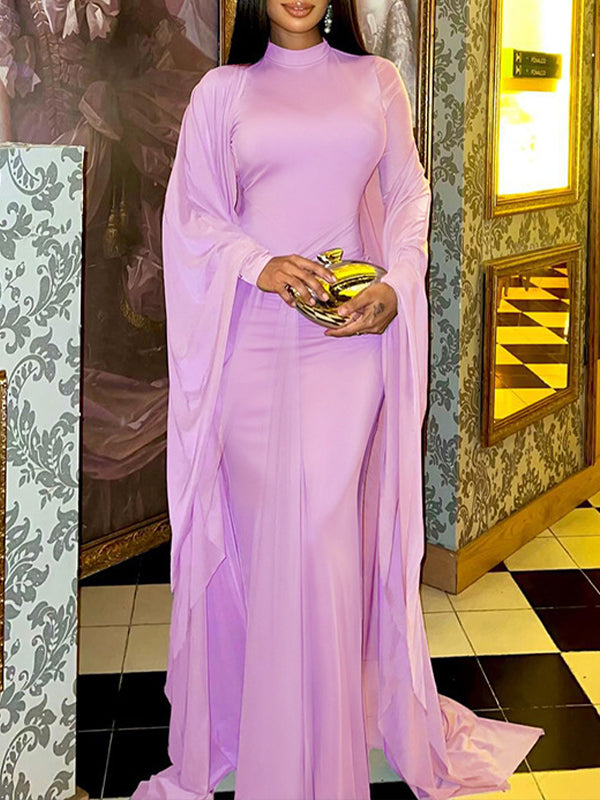 Solid Ruched Dress & Kimono Set