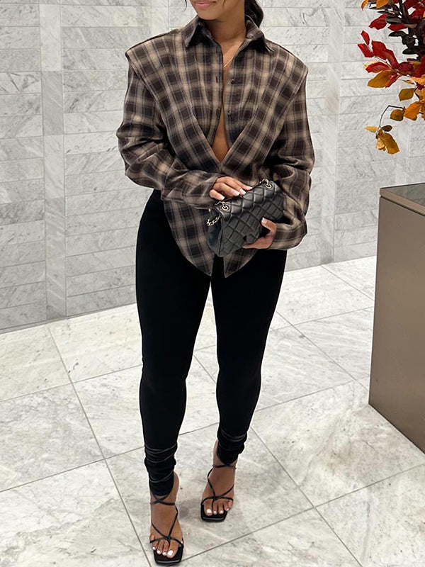 Plaid Side Slit Shirt