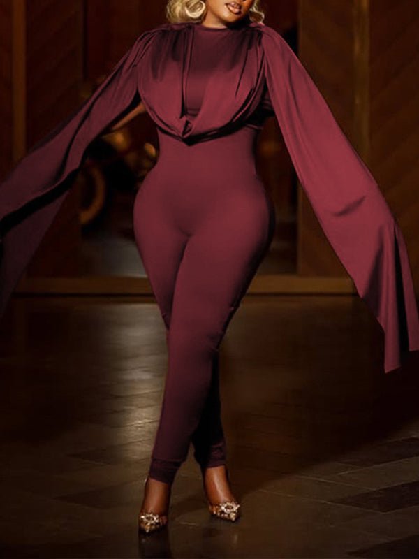 Solid Draped Jumpsuit