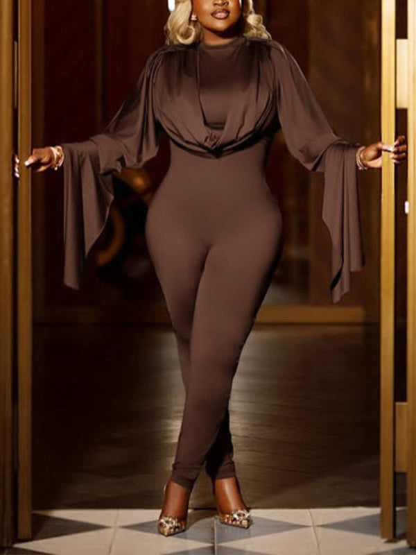 Solid Draped Jumpsuit