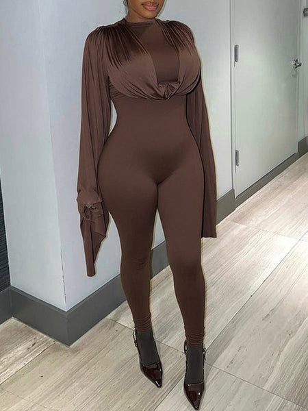 Solid Draped Jumpsuit