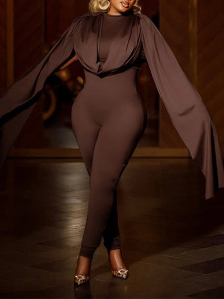 Solid Draped Jumpsuit