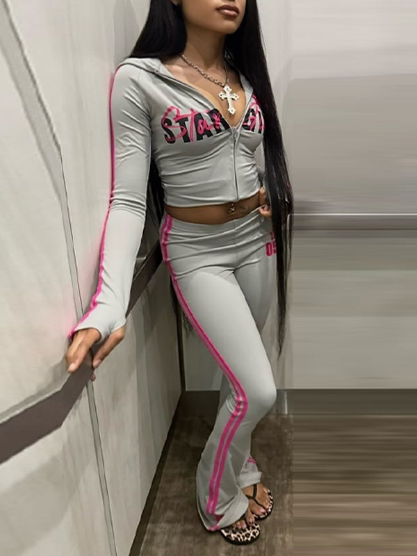 Side-Stripe Zip Hoodie & Pants Set