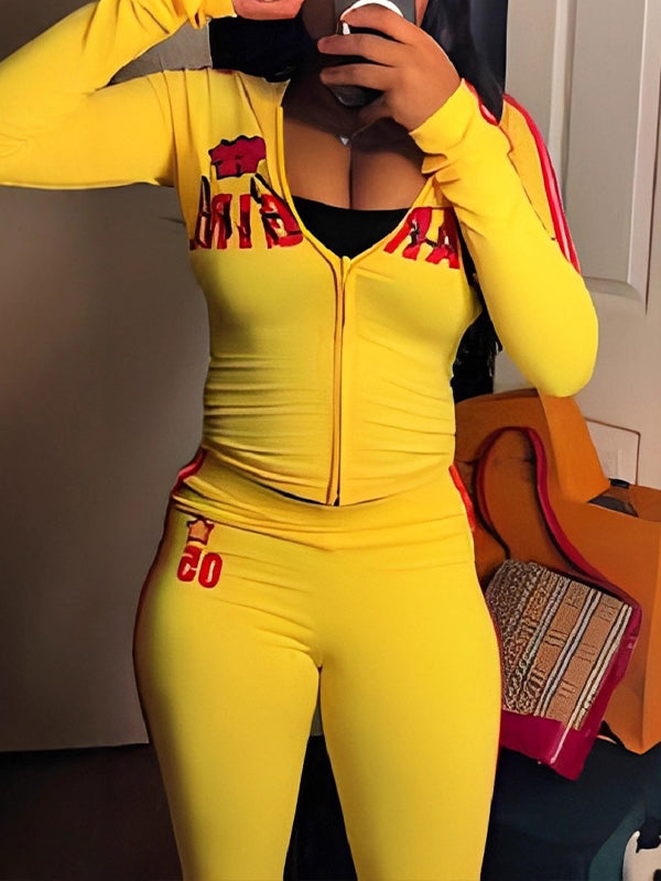 Side-Stripe Zip Hoodie & Pants Set