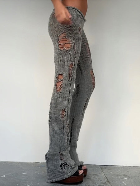 Ripped Knit Pants