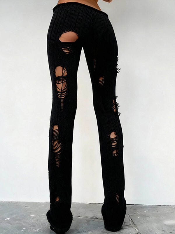 Ripped Knit Pants