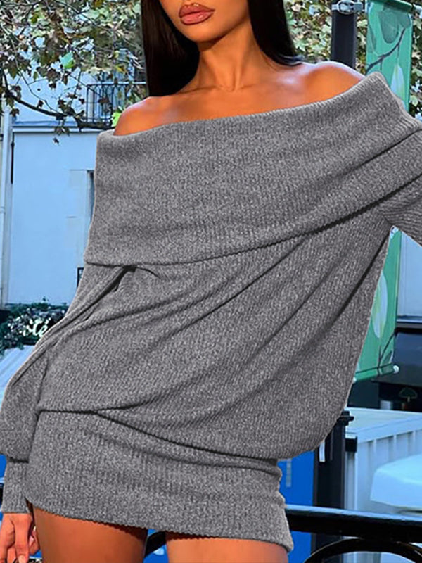 Off-Shoulder Knit Dress