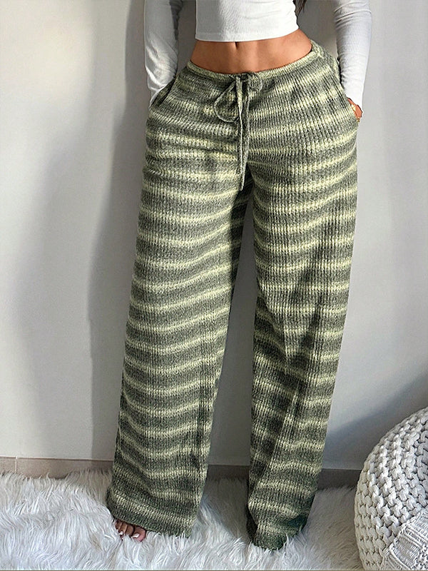Stripe Wide-Leg Pants
