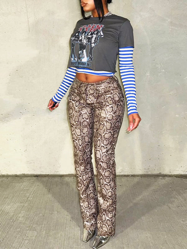 Snake-Print Pants