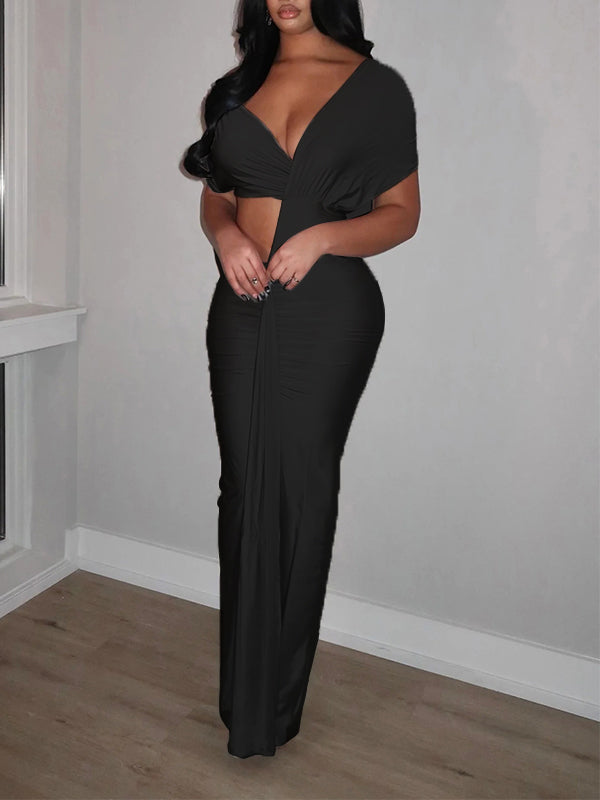 Ruched Cutout Maxi Dress