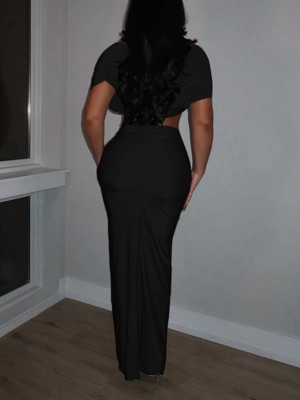 Ruched Cutout Maxi Dress