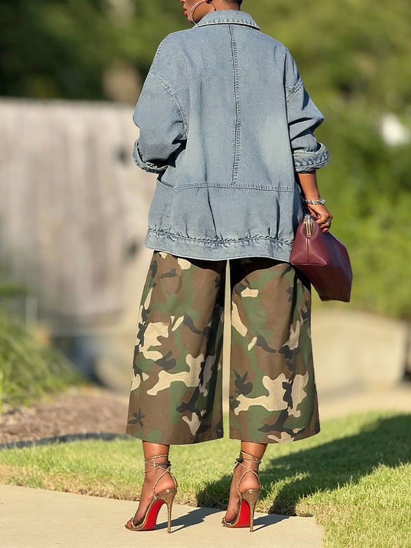 Button-Front Denim Jacket