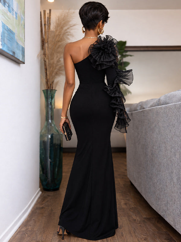 Ruffle Combo Maxi Dress