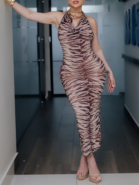 Printed Halter Dress