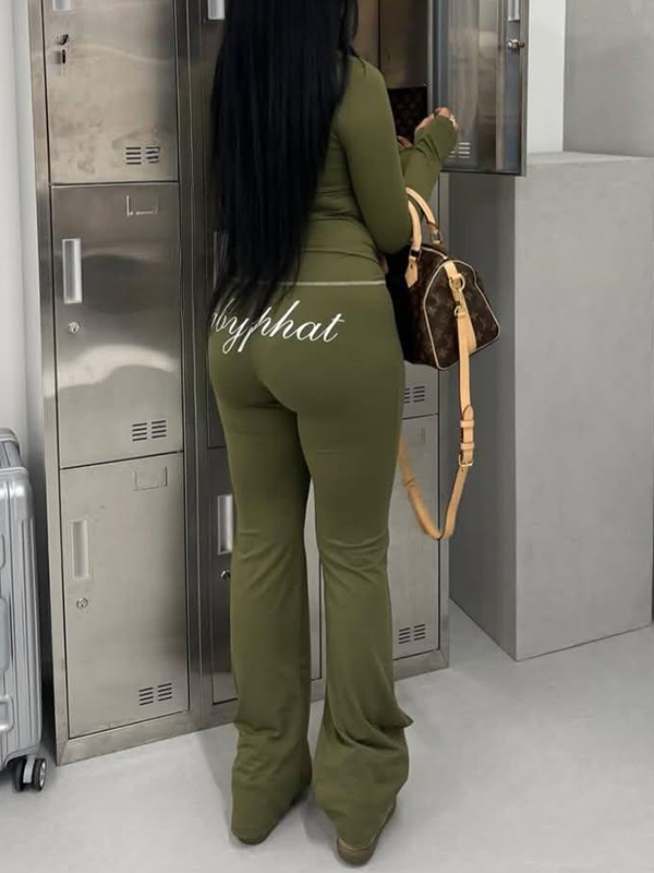 Printed Zip Top & Pants Set