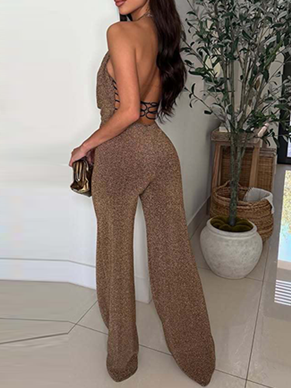 Cowl-Neck Halter Jumpsuit