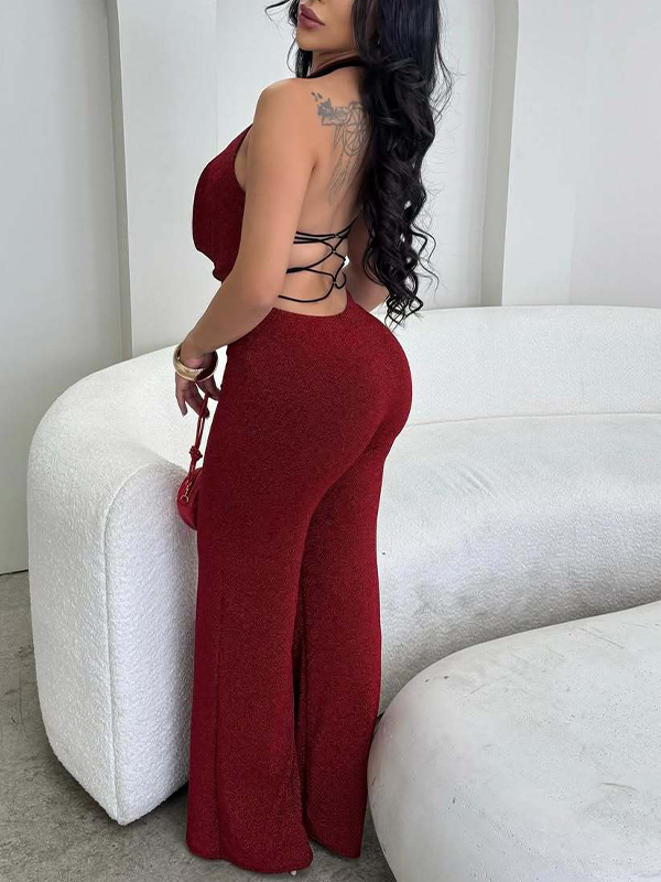 Cowl-Neck Halter Jumpsuit