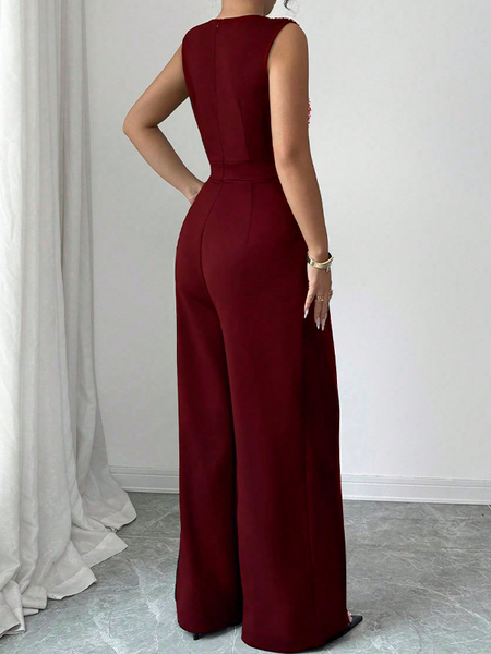 Sparkle Tied Sleeveless Jumpsuit