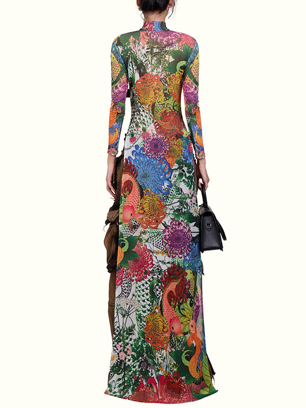 Printed Slit Tunic Top