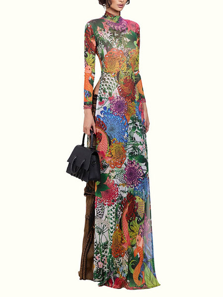 Printed Slit Tunic Top