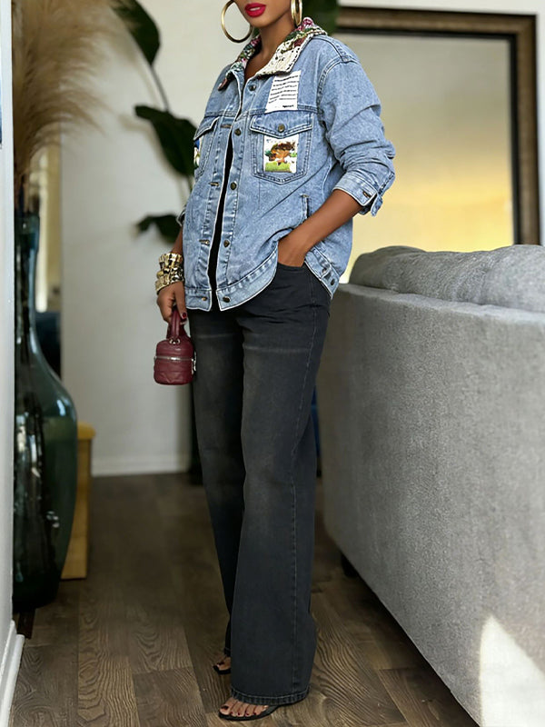 Printed Denim Jacket