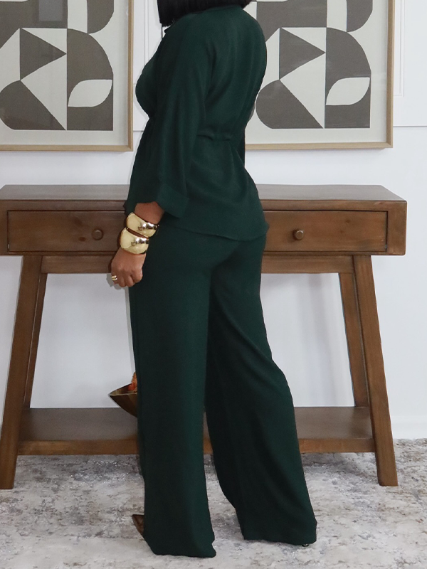 Drawstring Shirt & Pants Set