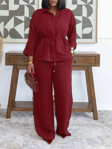 Drawstring Shirt & Pants Set