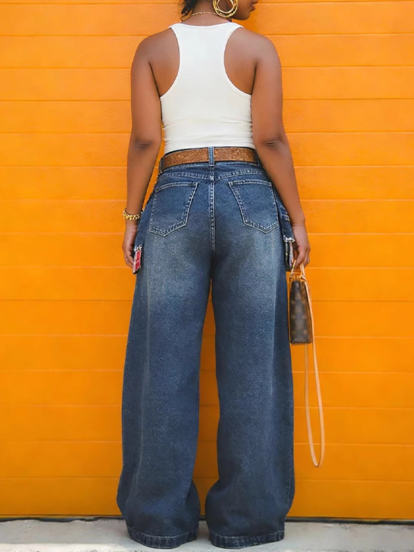 Plaid Combo Overlap Jeans