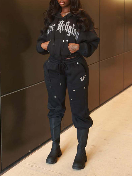 Printed Hoodie & Pants Set