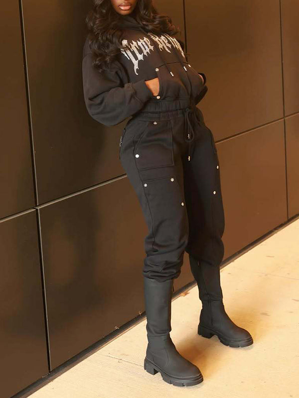 Printed Hoodie & Pants Set