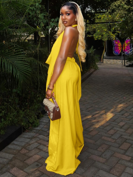 Cowl Neck Sleeveless Top & Wide Leg Pants