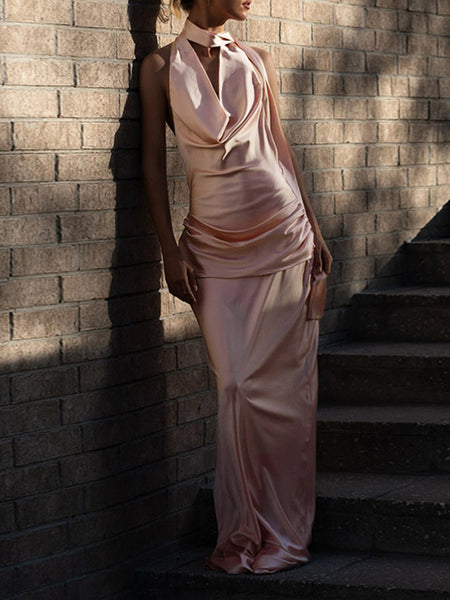 Satin Halter Dress