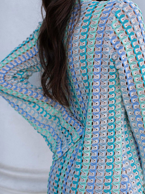 Printed V-Neck Slit Maxi Dress