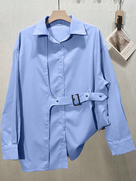Solid Belted Shirt