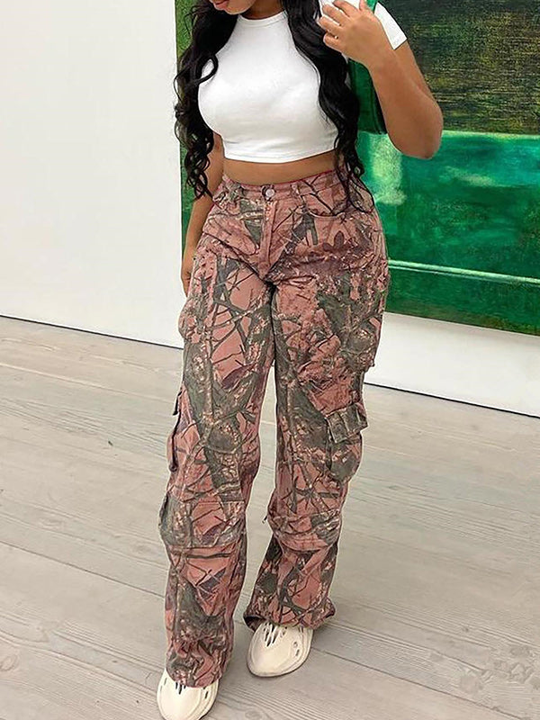Printed Cargo Pants