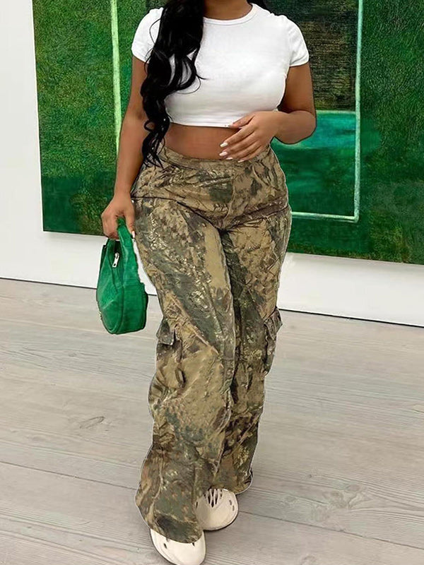 Printed Cargo Pants