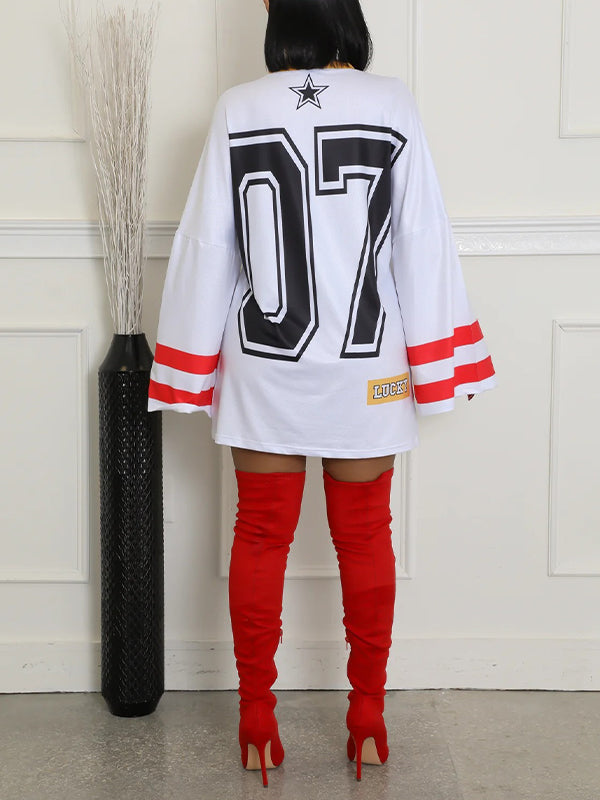 Printed V-Neck Tunic Top