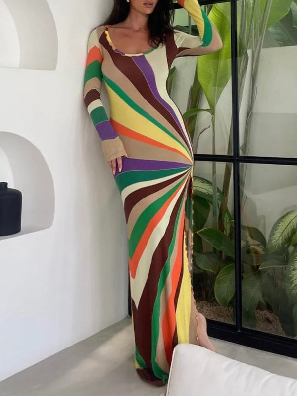 Printed Slit Maxi Dress