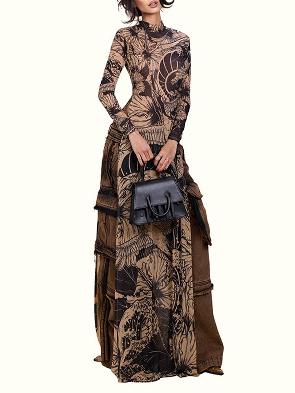 Printed Slit Tunic Top