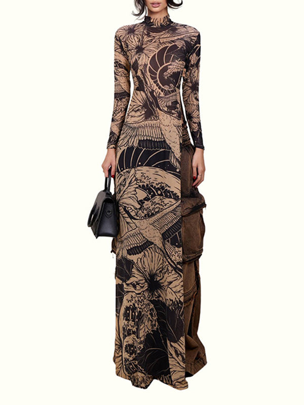 Printed Slit Tunic Top