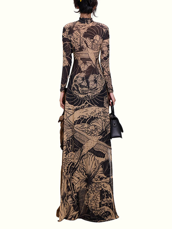 Printed Slit Tunic Top