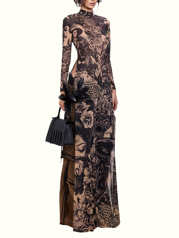 Printed Slit Tunic Top