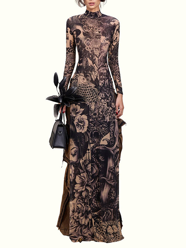 Printed Slit Tunic Top