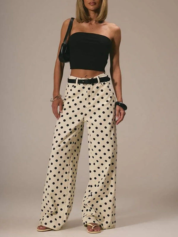 Dot Wide-Leg Jeans