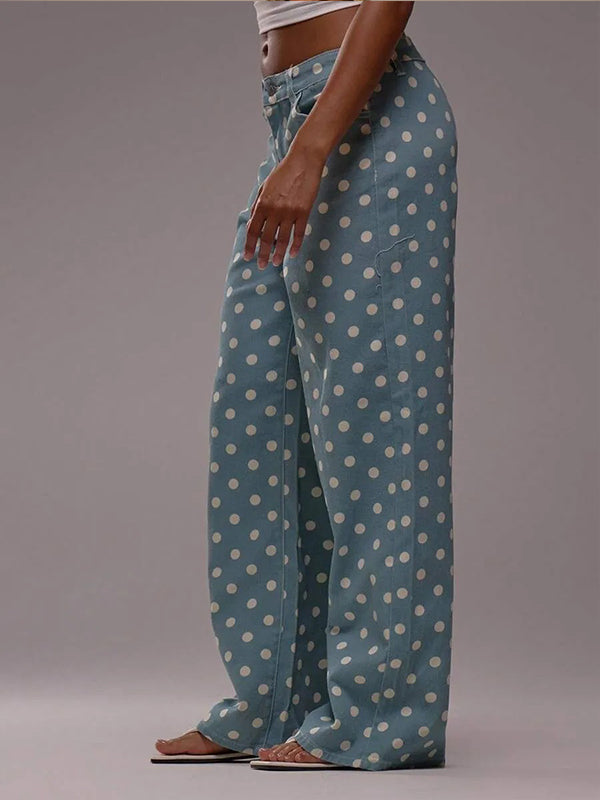 Dot Wide-Leg Jeans