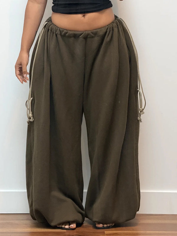 Drawstring Wide-Leg Pants